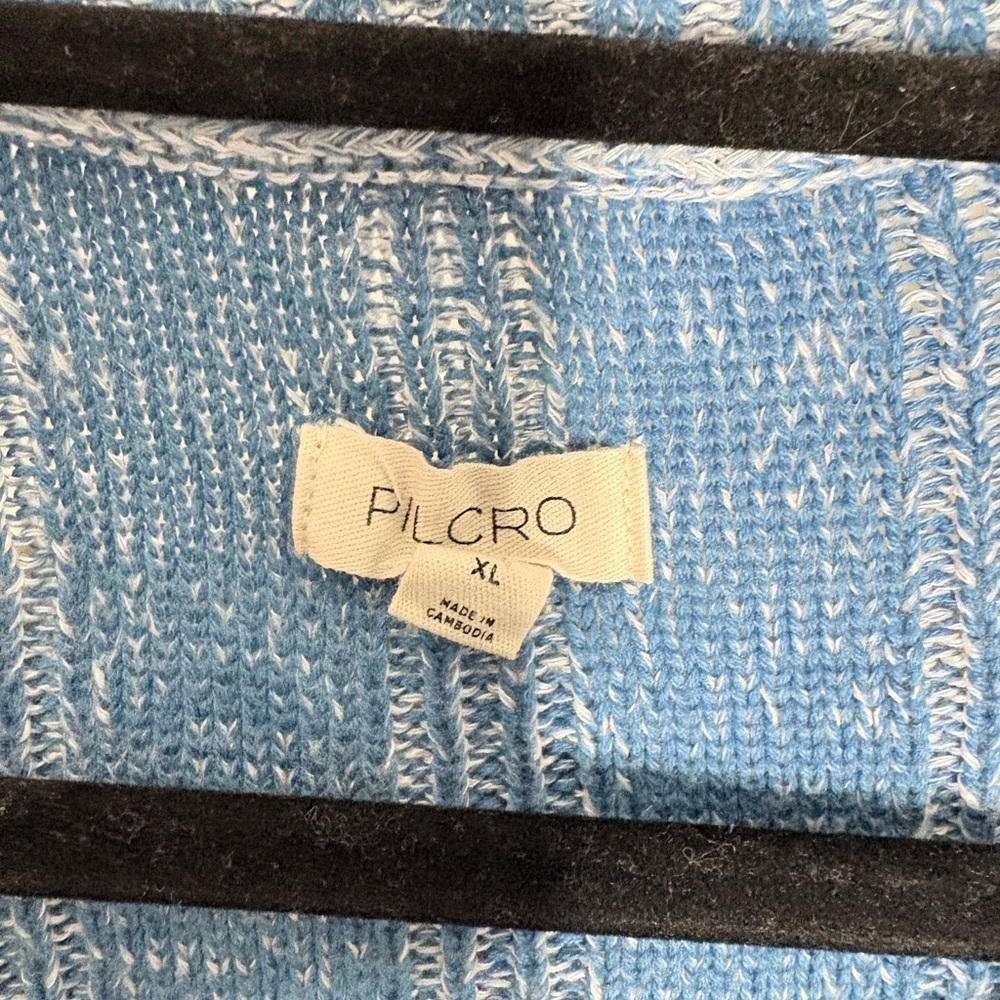 Pilcro for Anthropologie textured high-low pullover sweater in blue Size XL - Picture 6 of 6